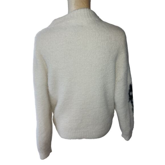 Hello Kitty and Friends Badtz-Maru Fuzzy Knit Sweater White Sweater Small - Picture 5 of 8